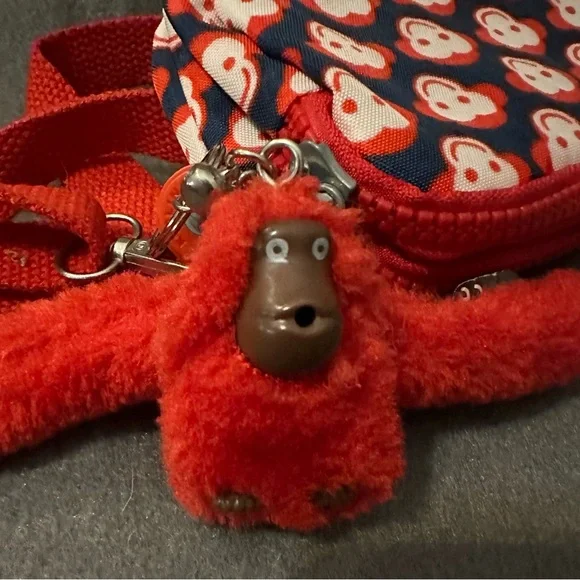 Kipling Red and Blue Monkey Pattern Bag - Picture 6 of 6